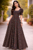 Picture of Black pure cotton ikkath print long dress