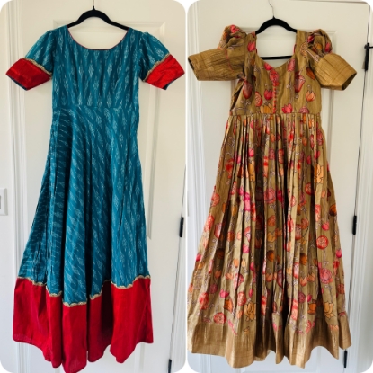 Picture of Pochampally and kalamkari Long Dresses