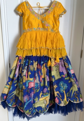 Picture of Never worn Pure pen kalamkari skirt and blouse set