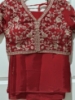 Picture of Red Organza saree with embroidery 
