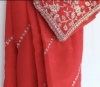 Picture of Red Organza saree with embroidery 