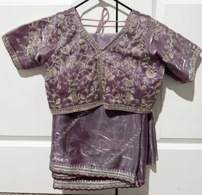 Picture of Onion pink organza saree 