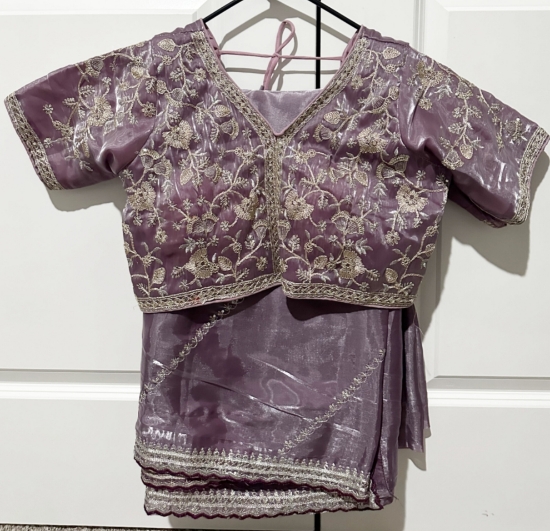 Picture of Onion pink organza saree 