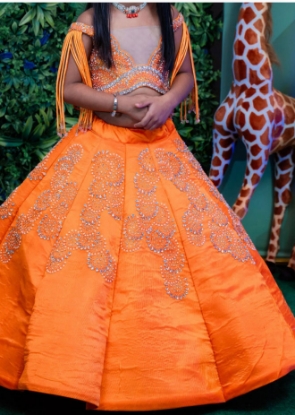 Picture of PL714 BK Gayatri structured Swarovski croptop 4-6y