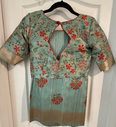 Picture of Never worn Banarasi Raw Silk Saree with Designer Blouse