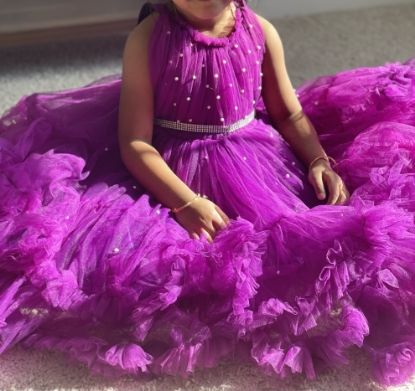 Picture of Purple ruffle partywear frock 2-3y
