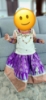 Picture of Purple and white Kids pattu langa 1-2y