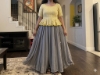 Picture of Georgette grey lehenga with peplum blouse