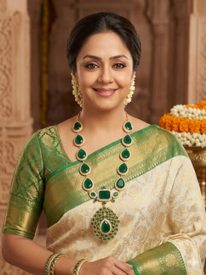 Picture of Actress Jyothika inspired Emerald Haram 
