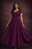 Picture of Purple Mirror Work Georgette Maxi Dress 
