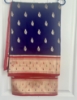 Picture of navy blue paithani saree