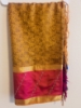 Picture of Handloom gap border Kanchi saree with all over maggam work 