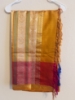 Picture of Handloom gap border Kanchi saree with all over maggam work 