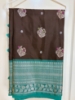 Picture of Brown and sea green color vintage saree
