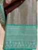 Picture of Brown and sea green color vintage saree