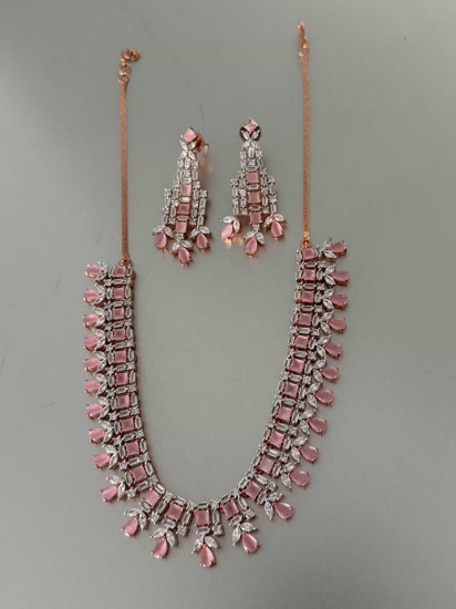Picture of Pink AD necklace set