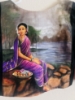 Picture of Hand Painted Ravi Varma blouse w/hand painted saree 