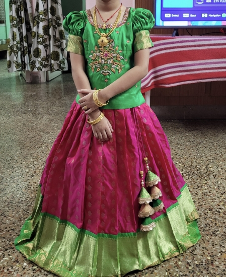 Picture of kanchi pattu langa jacket 5-6y