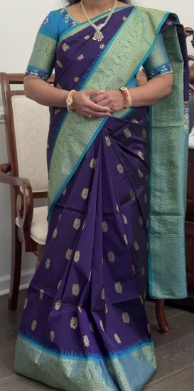 Picture of Semi venkatagiri saree with work blouse