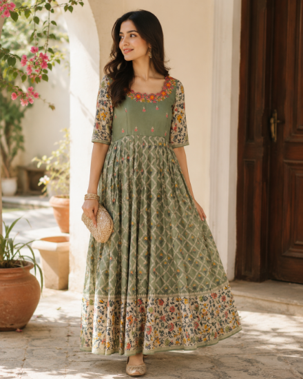Picture of Paithani Long frock 