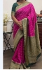Picture of Beautiful Pink and green combo georgette banaras saree 