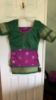 Picture of Dark magenta & Emerald Green Silk Saree with custom Blouse 