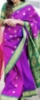 Picture of Dark magenta & Emerald Green Silk Saree with custom Blouse 