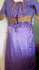 Picture of Lavender and red pure chanderi  saree with custom made blouse and matching petticoat