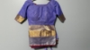 Picture of Lavender and red pure chanderi saree with custom made blouse 
