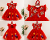 Picture of Orange butterfly floral theme dress(1 year)