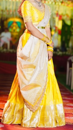 Picture of Pattu Lehenga with tissue dupatta