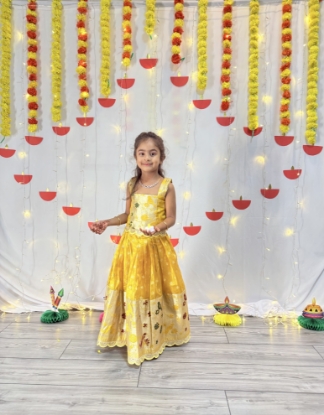 Picture of Yellow kota lehenga 4-5y