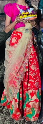 Picture of Pure Banarsi Croptop with Maggam work 9-10y