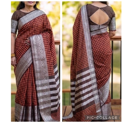 Picture of Handloom pure cotton saree with traditional big weave border