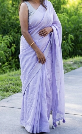 Picture of Lavender Saree and Multi-Color Sequin Blouse