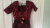 Picture of Elegant Deep Maroon Floral Organza Saree with Matching Blouse & Tassel Detail