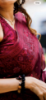 Picture of Elegant Deep Maroon Floral Organza Saree with Matching Blouse & Tassel Detail