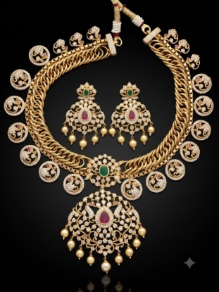 Picture of Never worn Jalebi kasu necklace 