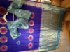 Picture of Royal Blue Kuppadam Handloom Saree with  Tissue Pallu with matching tissue blouse