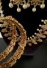 Picture of Carved stone nakshi necklace set