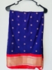 Picture of Elegant Purplish-Blue Semi Paithani Saree Featuring a Stunning Red Blouse