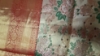 Picture of Exquisite Soft Gold & Champaine  Pink Brocade Pattu Silk Saree with Red border with Matching tissue Blouse