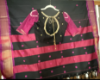 Picture of New Elegant Black and Deep Pink Striped Handloom-Style Saree with Embellished Blouse.