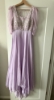 Picture of Lilac Gorgette high low Pattern Dress with Handwork
