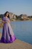 Picture of PL727 Tissue purple layered frock