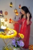 Picture of PL729 Indowestern red Cape style 3 piece set