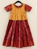 Picture of Yellow and red pattu langa 4-6Y