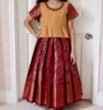 Picture of Yellow and red pattu langa 4-6Y
