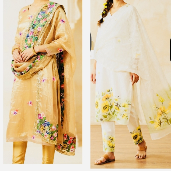 Picture of Combo : Beautiful Hand Painted 3 Pc Suit Sets 