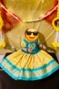 Picture of Peacock Blue & Gold Kids Pattu Langa 1-2y